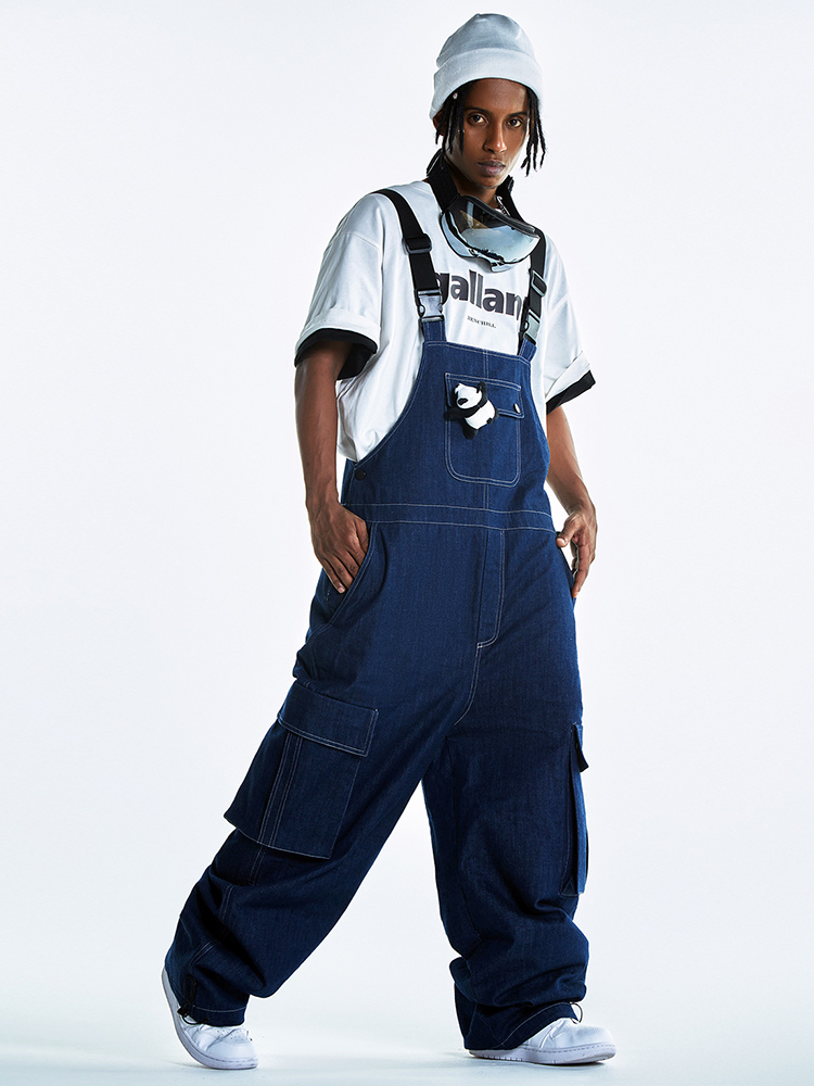 Denim Overall Snow Bibs