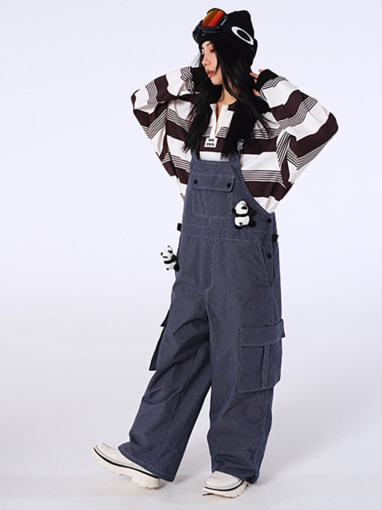 Denim Overall Snow Bibs