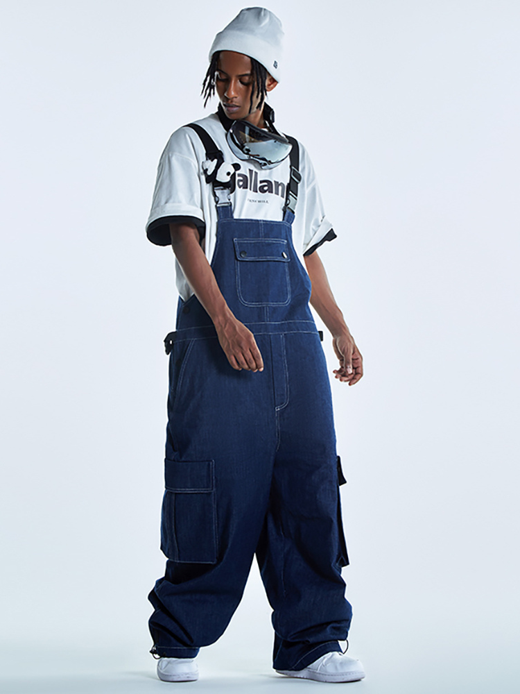 Denim Overall Snow Bibs