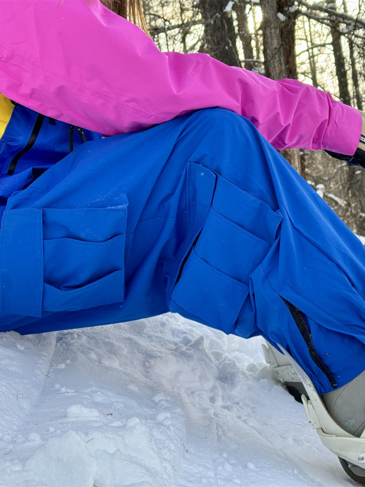 Drawstring Baggy Cargo Snow Pants