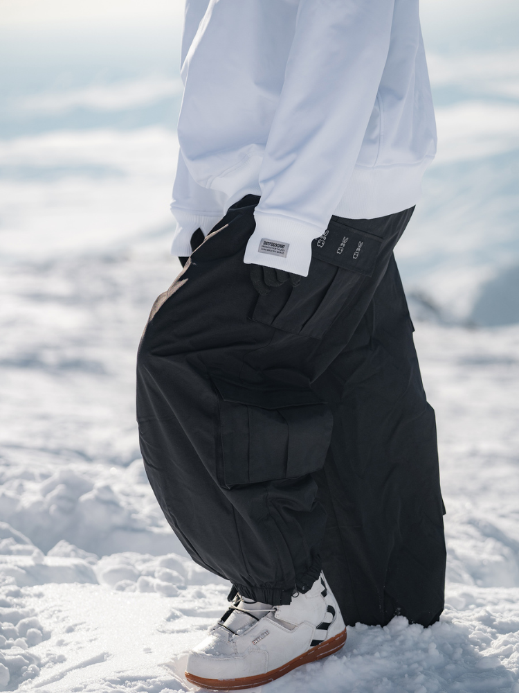 Drawstring Baggy Cargo Snow Pants