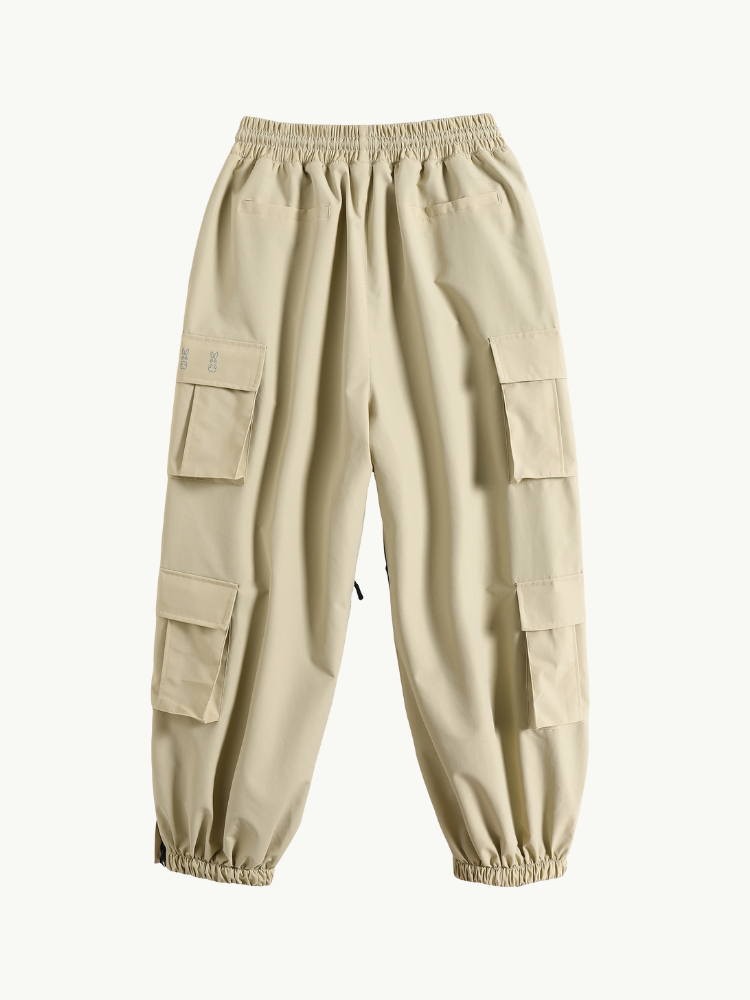 Drawstring Baggy Cargo Snow Pants