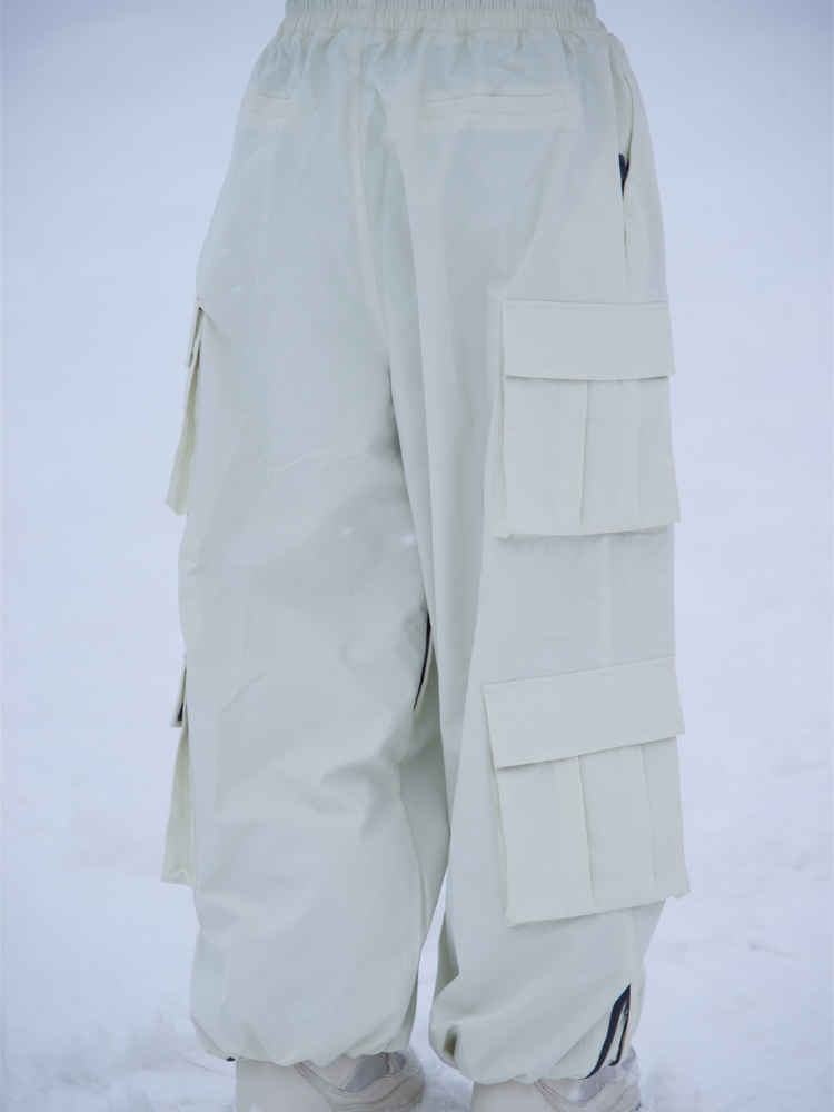 Drawstring Baggy Cargo Snow Pants