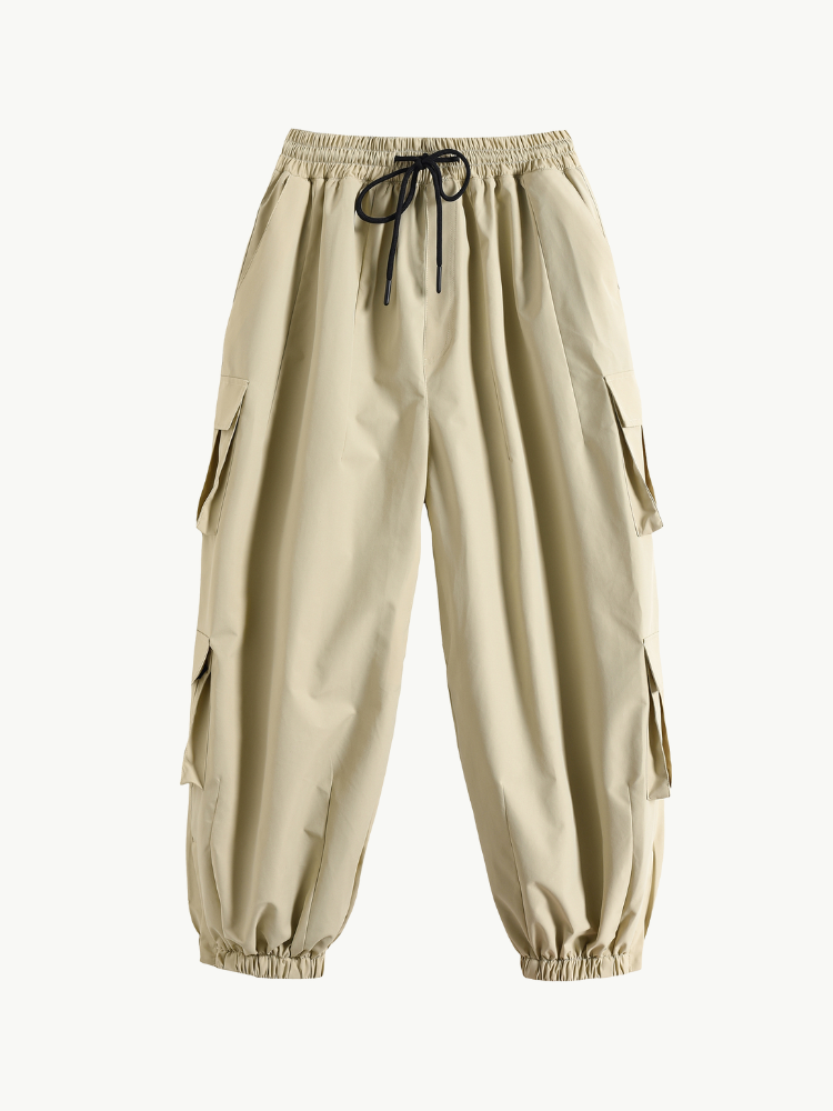 Drawstring Baggy Cargo Snow Pants