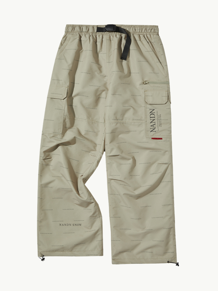 Drawstring Waistband Baggy Snow Pants