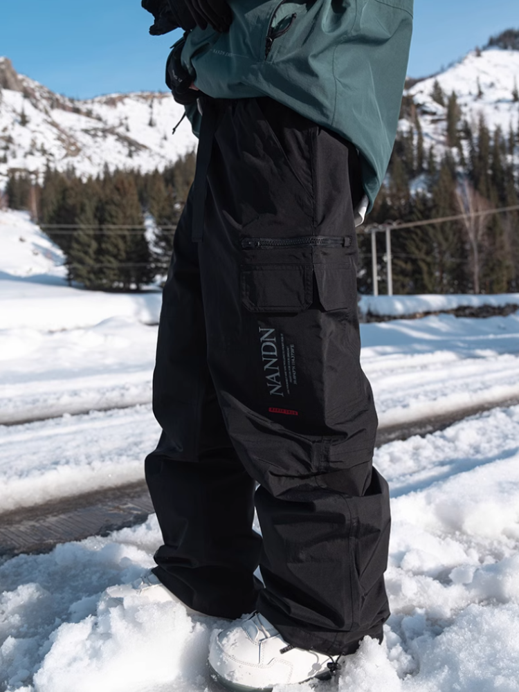 Drawstring Waistband Baggy Snow Pants