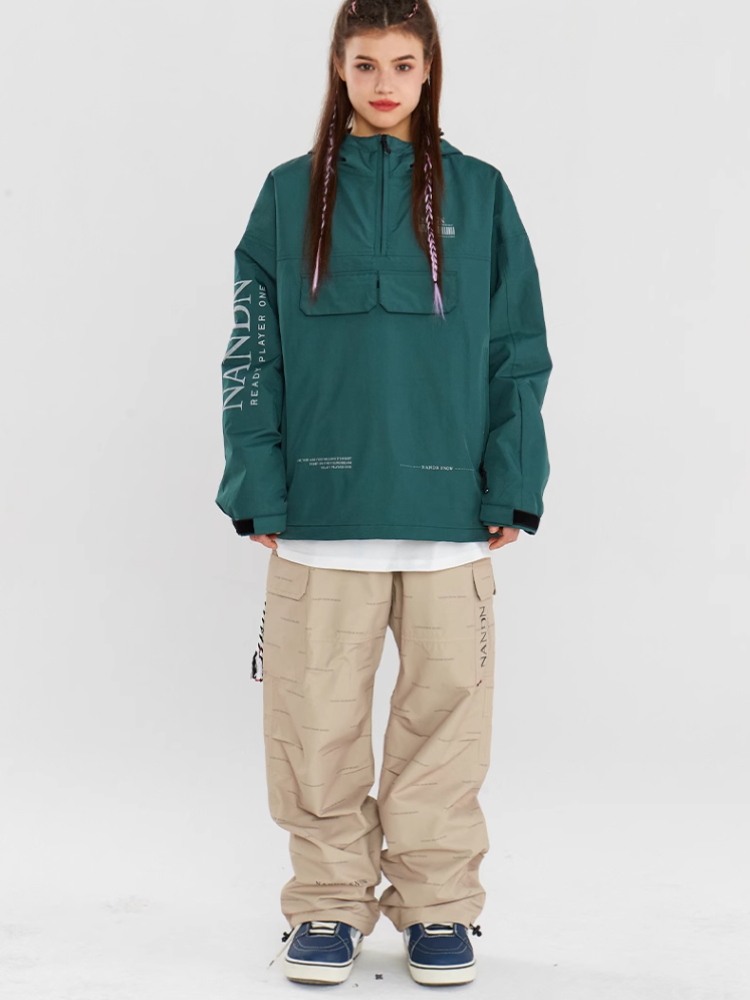 Drawstring Waistband Baggy Snow Pants