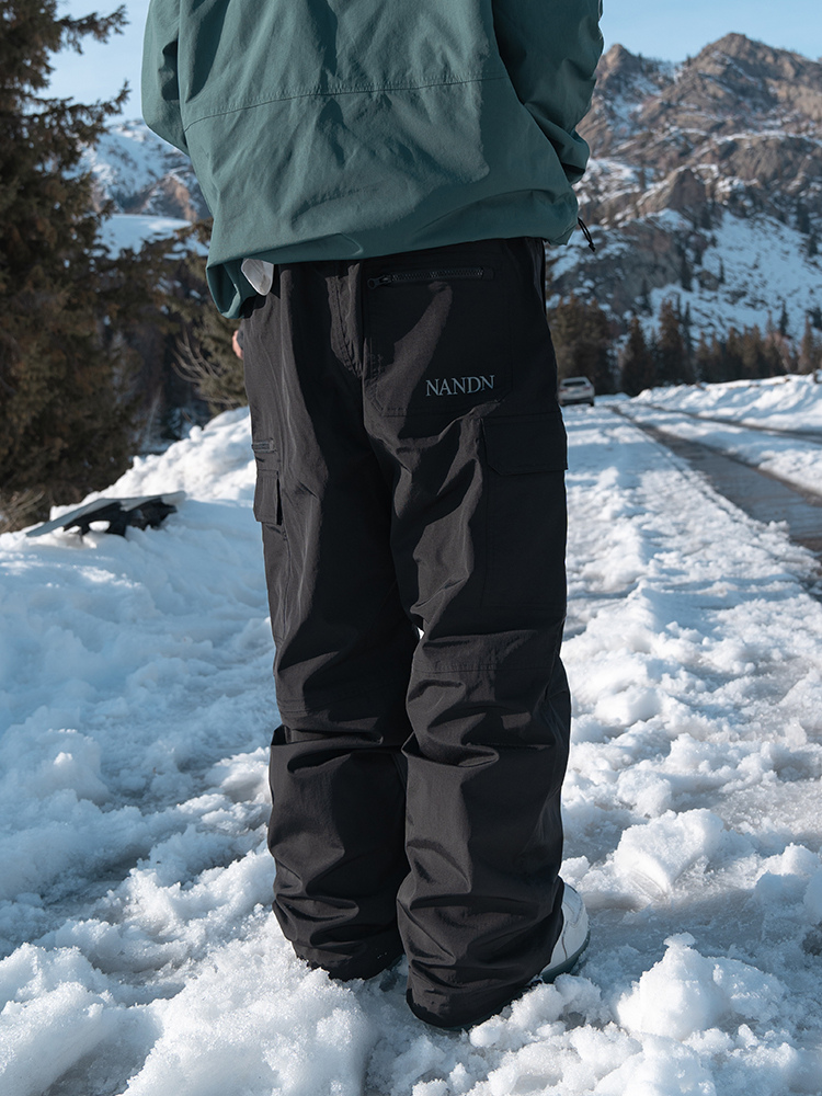 Drawstring Waistband Baggy Snow Pants