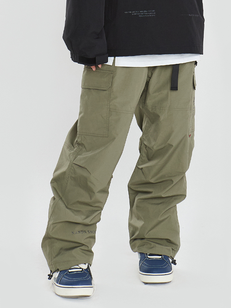 Drawstring Waistband Baggy Snow Pants