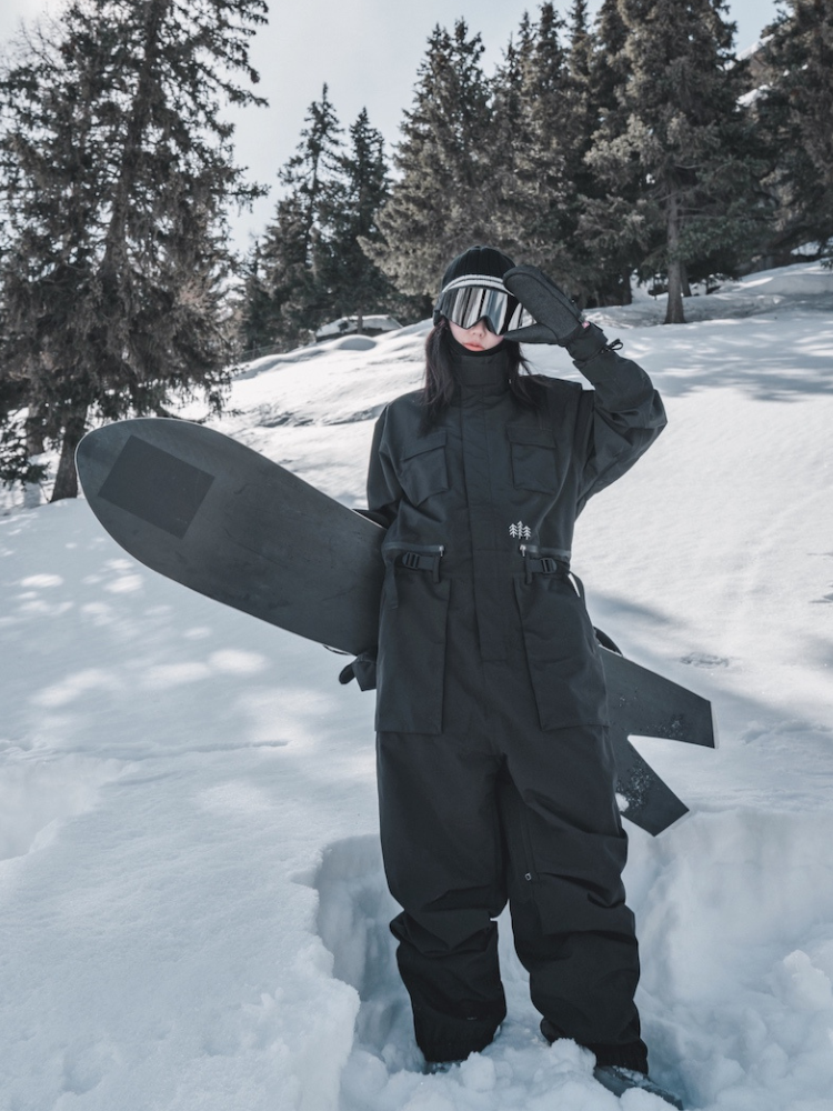 Functional Multi-Pocket Cargo Snow Jumpsuit