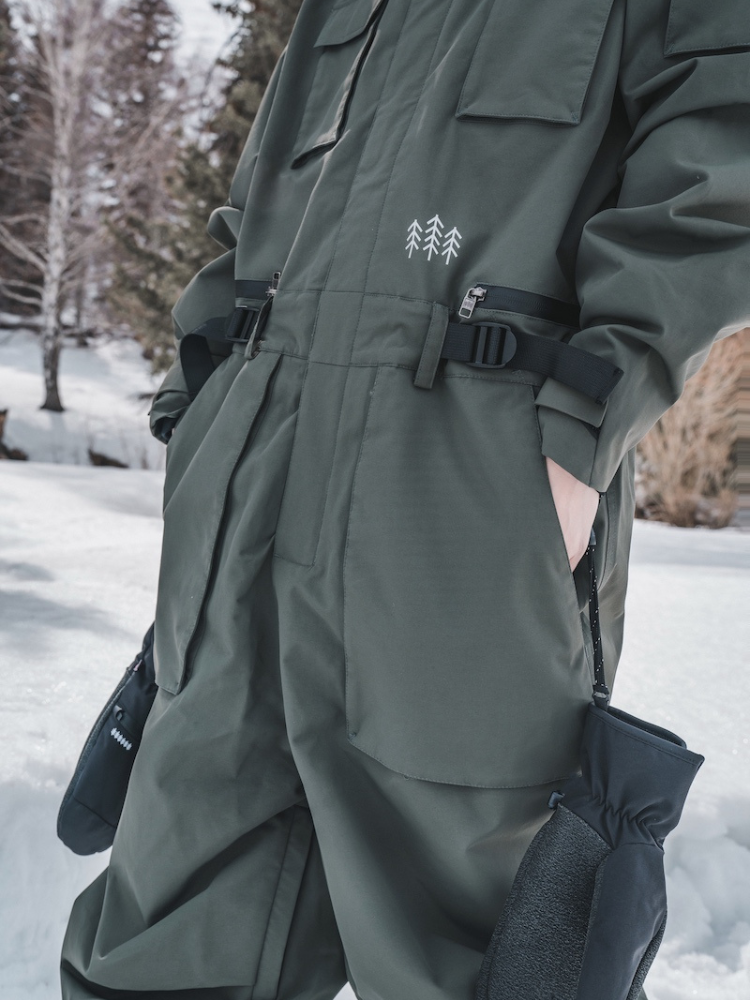 Functional Multi-Pocket Cargo Snow Jumpsuit