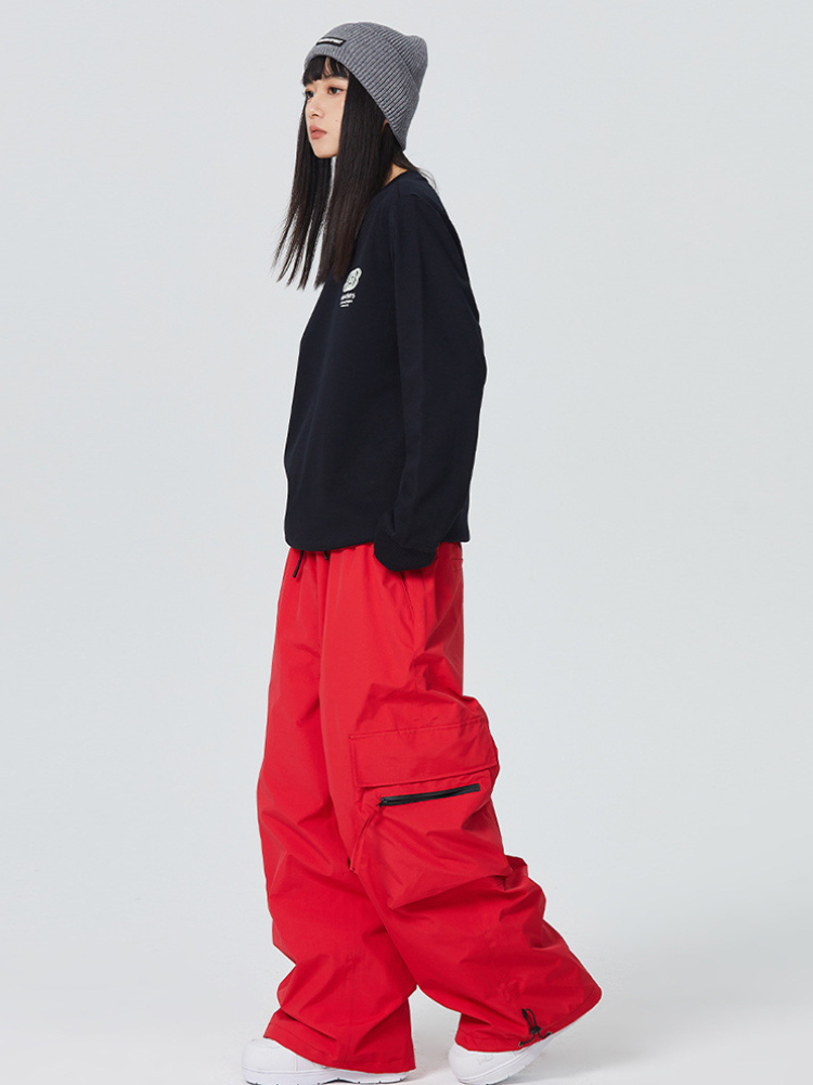 Large Pockets Loose-fitting Snow Pants