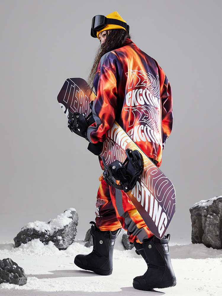 Outdoor Snowboarding Flame Ski Jacket & Pants Suit (Sold Separately)