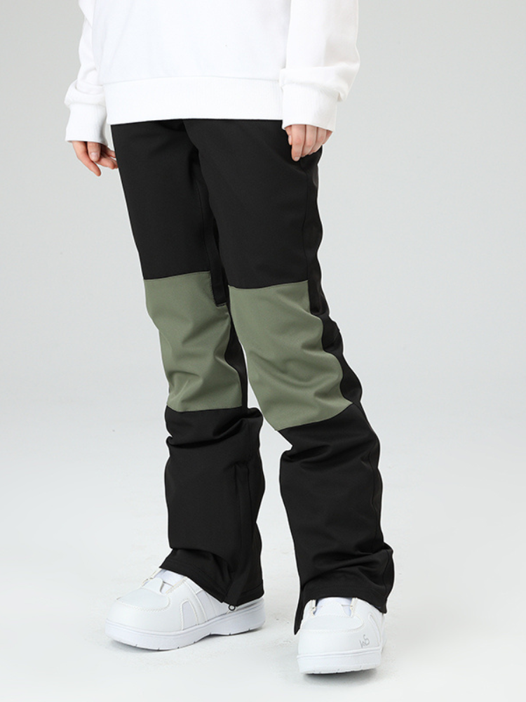 Patchwork Slim-fit Snow Pants