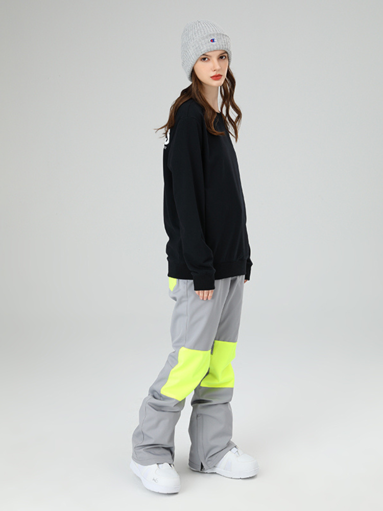 Patchwork Slim-fit Snow Pants