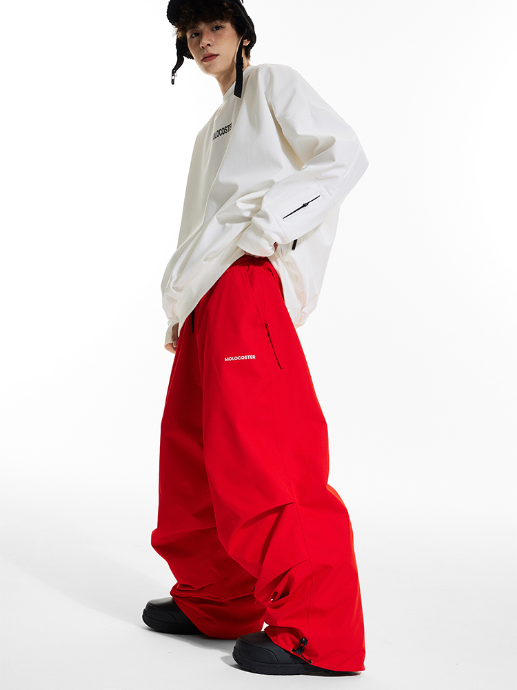 Pleated Baggy Snow Pants