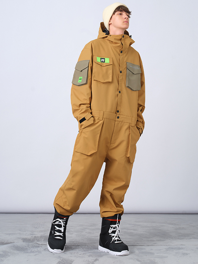 Thickened Multi-Pocket Cargo Snow Jumpsuit