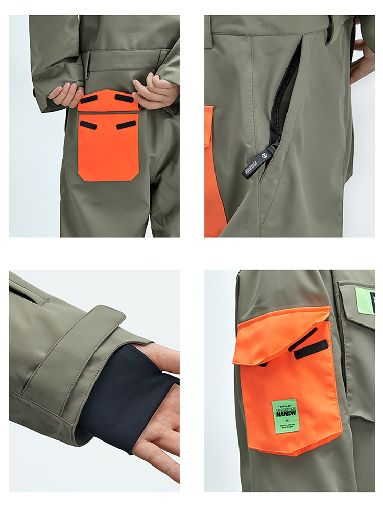 Thickened Multi-Pocket Cargo Snow Jumpsuit