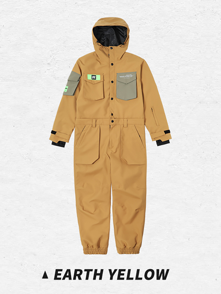 Thickened Multi-Pocket Cargo Snow Jumpsuit